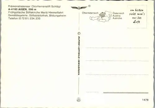57355 - Oberösterreich - Aigen , Schlägl , Prämonstratenser Chorherrenstift - nicht gelaufen