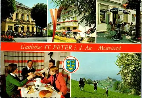 57364 - Niederösterreich - St. Peter in der Au , Mostviertel , Mehrbildkarte , Gasthof Zur Post , Gasthof Ostermayr - nicht gelaufen