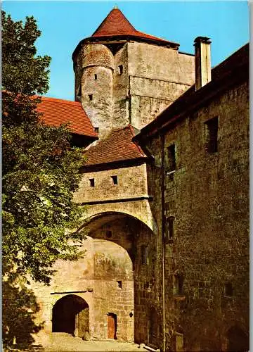 57401 - Deutschland - Burghausen , Innerer Burghof mit Bergfried - nicht gelaufen