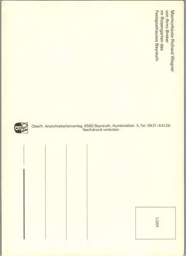 57461 - Schöne Künste - Skulpturen , Marmorbüste Richard Wagner von Arno Breker , Bayreuth , Festspielhaus - nicht gelaufen