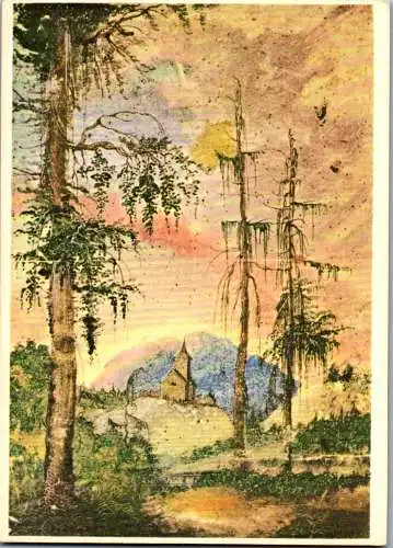 57486 - Künstlerkarte - Albrecht Altdorfer , Landschaft mit Kirche - nicht gelaufen