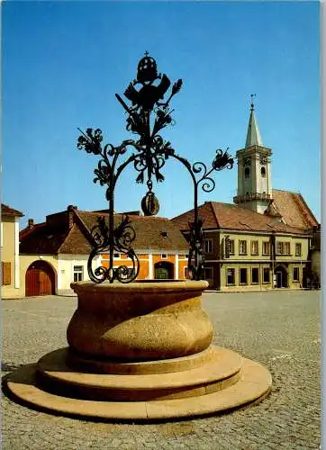 57488 - Burgenland - Rust , Rathausplatz mit Adlerbrunnen - nicht gelaufen