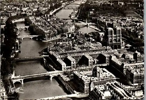 57498 - Frankreich - Paris , La Seine , l'Eglise Notre Dame et l'ile Sant Louis - nicht gelaufen