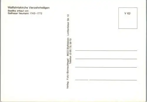 57513 - Deutschland - Bad Staffelstein , Wallfahrtskirche Vierzehnheiligen - nicht gelaufen