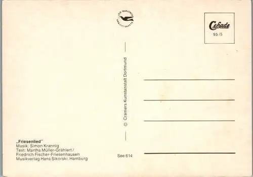 57572 - Deutschland - Friesland , Friesenlied , Freesenleed - nicht gelaufen