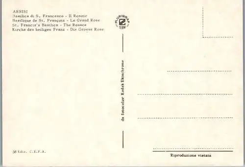 57587 - Italien - Assisi , Basilica di S. Francesco , Il Rosone - nicht gelaufen