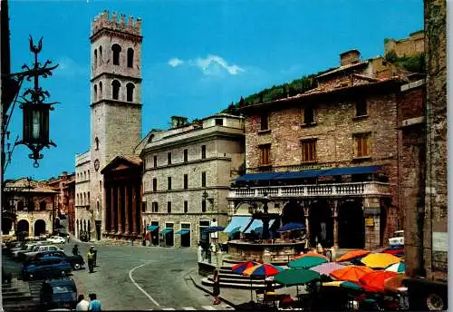 57596 - Italien - Assisi , Piazza del Comune , Tempio di Minerva - nicht gelaufen