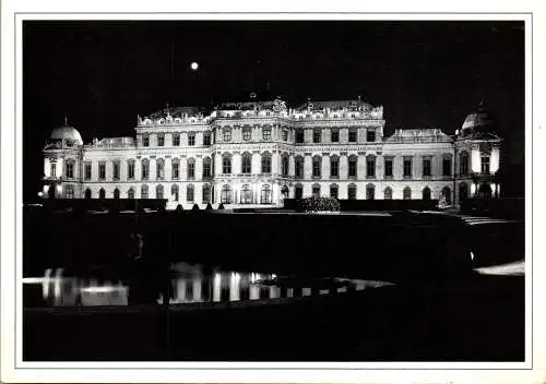 57628 - Wien - Wien , Schloß Belvedere , Nachtaufnahme - nicht gelaufen