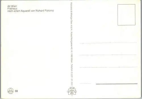 57631 - Künstlerkarte - Wien , Richard Pokorny , Freihaus - nicht gelaufen