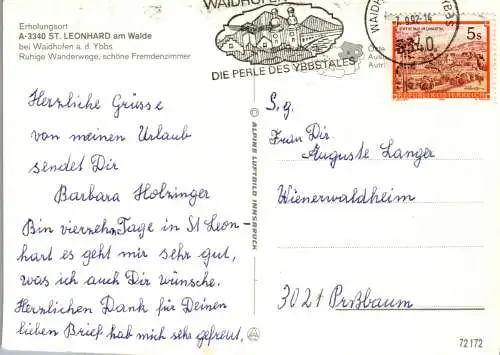 57633 - Niederösterreich - St. Leonhard , am Walde , Panorama mit Ötscher - gelaufen 1992