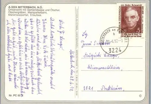 57634 - Niederösterreich - Mitterbach am Erlaufsee , Mehrbildkarte - gelaufen 1992