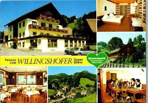 57642 - Steiermark - Gasen , Pension Cafe Gasthof Willingshofer , Mehrbildkarte - gelaufen 1992