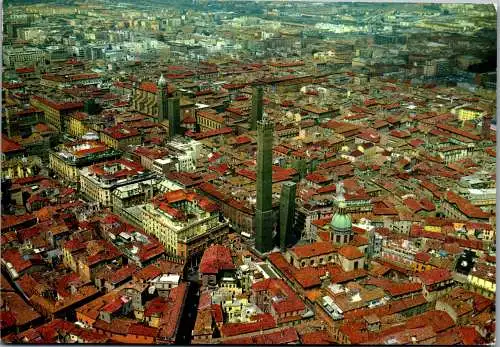 57691 - Italien - Bologna , Il Centro con le Torri Asinelli e Garisenda - gelaufen 1966