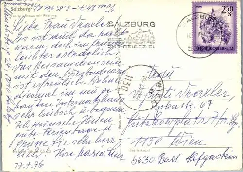 57735 - Salzburg - Salzburg , Festspielhaus mit Festung - gelaufen 1976