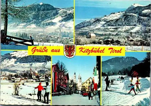 57743 - Tirol - Kitzbühel , Winter , Ski , Mehrbildkarte - gelaufen 1976