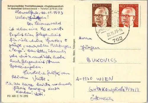 57747 - Deutschland - Gutachtal , Freilichtmuseum Vogtsbauernhof , Schwarzwald - gelaufen 1973