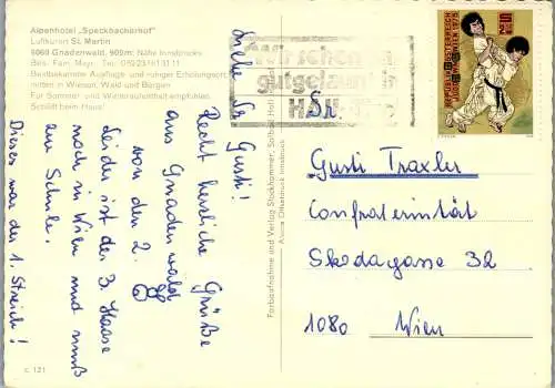 57751 - Tirol - St. Martin , Alpenhotel Speckbacherhof , Gnadenwald , Fam. Mayr  - gelaufen