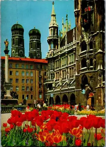 57761 - Deutschland - München , Marienplatz , Neues Rathaus , Dom , Frauenkirche - nicht gelaufen