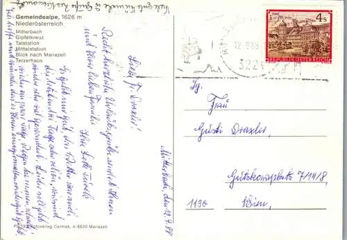 57776 - Niederösterreich - Mitterbach , Gemeindealpe , Mehrbildkarte - gelaufen 1988