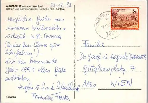 57780 - Niederösterreich - St. Corona am Wechsel , Mehrbildkarte - gelaufen 1993