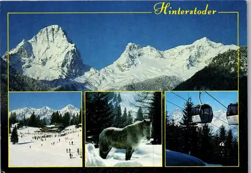 57795 - Oberösterreich - Hinterstoder , Mehrbildkarte , Winter , Pferd , Gondel - gelaufen 2000