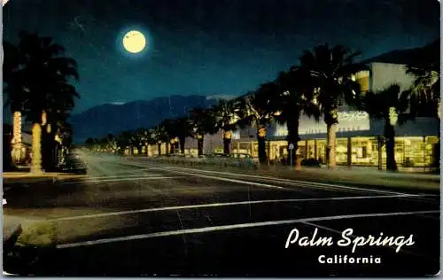 57808 - USA - Palm Springs , California , Palm Canyon Drive at Night - gelaufen 1955