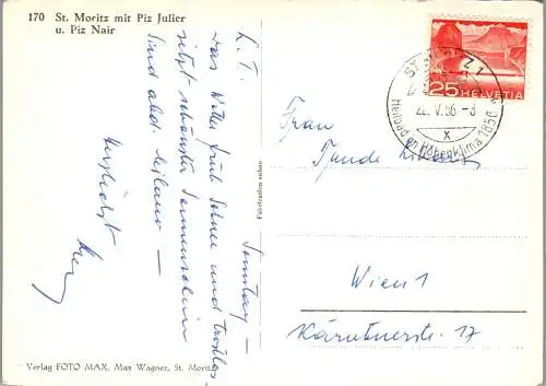 57811 - Schweiz - St. Moritz , mit Piz Julier u. Piz Nair - gelaufen 1956