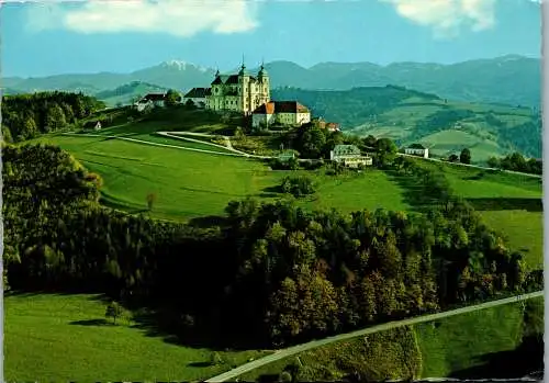 57829 - Niederösterreich - Sonntagberg , Wallfahrtskirche , Panorama - gelaufen 1976