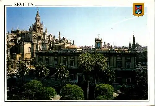 57836 - Spanien - Sevilla , Vista parcial del Archivo de Indias y Catedral - gelaufen