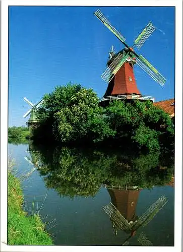 57844 - Deutschland - Greetsiel , Ostfrisische Zwillingsmühle - gelaufen 1996