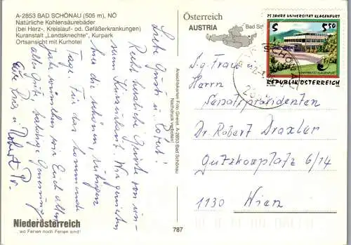 57857 - Niederösterreich - Bad Schönau , Kuranstalt Landsknechte , Kurhotel , Mehrbildkarte - gelaufen 1996