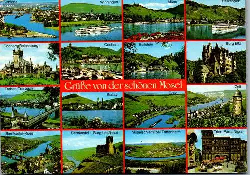 57861 - Deutschland - Mosel , Gruß aus , Mehrbildkarte - gelaufen 1989