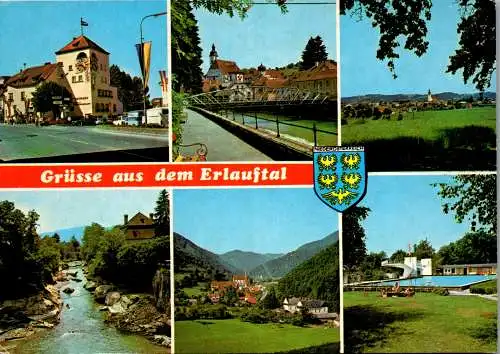 57862 - Niederösterreich - Erlauftal , Wieselburg , Scheibbs , Purgstall , Gaming , Freibad , Mehrbildkarte - gelaufen