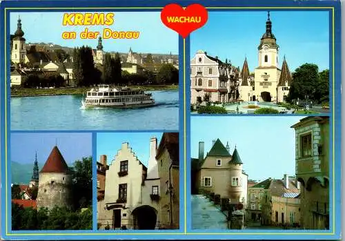 57866 - Niederösterreich - Krems , an der Donau , Schiff Wachau , Steiner Tor , Spitelhof , Mehrbildkarte - gelaufen 1993