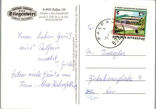 57877 - Steiermark - Palfau , Gasthof Pension Stiegenwirt , Familie Thalhuber - gelaufen 1996