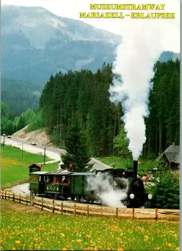 57879 - Steiermark - Mariazell , Museumstramway Mariazell Erlaufsee , Zug , Dampflokomotive Stammersdorf - gelaufen 1996