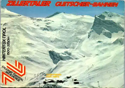 57889 - Tirol - Hintertux , Zillertal Gletscher Bahnen , Winter , Ski , Tuxer Ferner - gelaufen 1981