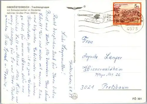 57891 - Oberösterreich - Stodertal , Trachtengruppe , Tracht , Schiederweiher , Großer Priel - gelaufen 1993