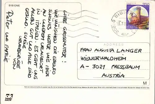 57916 - Italien - Bibione , Segelboot , Motiv - gelaufen 1993