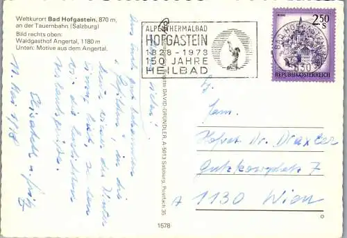 57924 - Salzburg - Bad Hofgastein , Gasthof Angertal , Silberpfennig , Mehrbildkarte - gelaufen