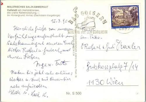 57948 - Oberösterreich - Hallstatt , am Hallstättersee , Hirlaz - gelaufen 1990