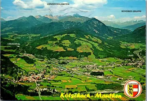 57951 - Kärnten - Kötschach Mauthen , Lesachtal , Lienzer Dolomiten , Schober Gruppe , Laas , Panorama - gelaufen