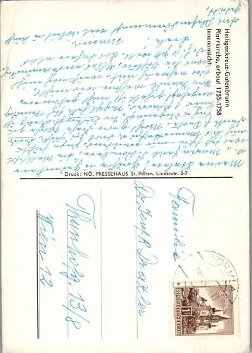 57954 - Kirchen - Heiligenkreuz Gutenbrunn , Pfarrkirche , Innenansicht - gelaufen 1964