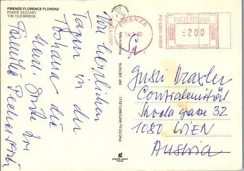 57975 - Italien - Firenze , Florenz , Ponte Vecchio - gelaufen 1982