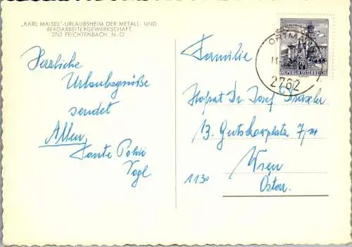 58020 - Niederösterreich - Feichtenbach , Karl Meisel Urlaubsheim - gelaufen 1972