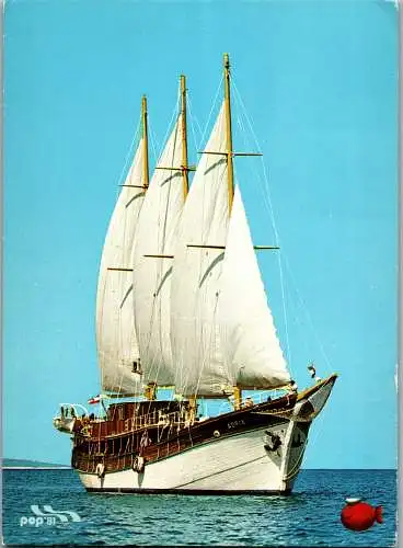 58033 - Schiff - Jugoslawien , MS Adria , Segelschiff - gelaufen 1983