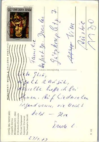 58053 - Kirchen - Citta del Vaticano , Capella Sistina , Michelangelo - gelaufen 1973