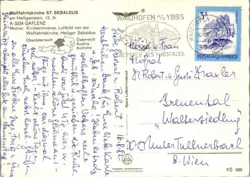 58057 - Oberösterreich - Gaflenz , Wallfahrtskirche St. Sebaldus am Heiligenstein - gelaufen 1982