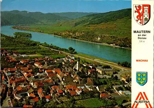 58064 - Niederösterreich - Mautern , an der Donau , Wachau , Panorama - gelaufen 1982