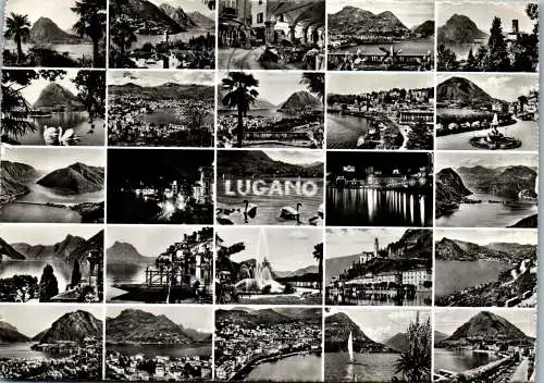 58067 - Schweiz - Lugano , Lugano & Lac , Mehrbildkarte - gelaufen 1959